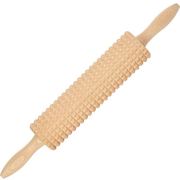 Скалка с зубцами; бук; D=65,L=450/250мм; нат. бук