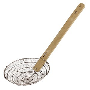 Шумовка, сталь нерж.,дерево, D=16,L=46см, металлич.,древесн.