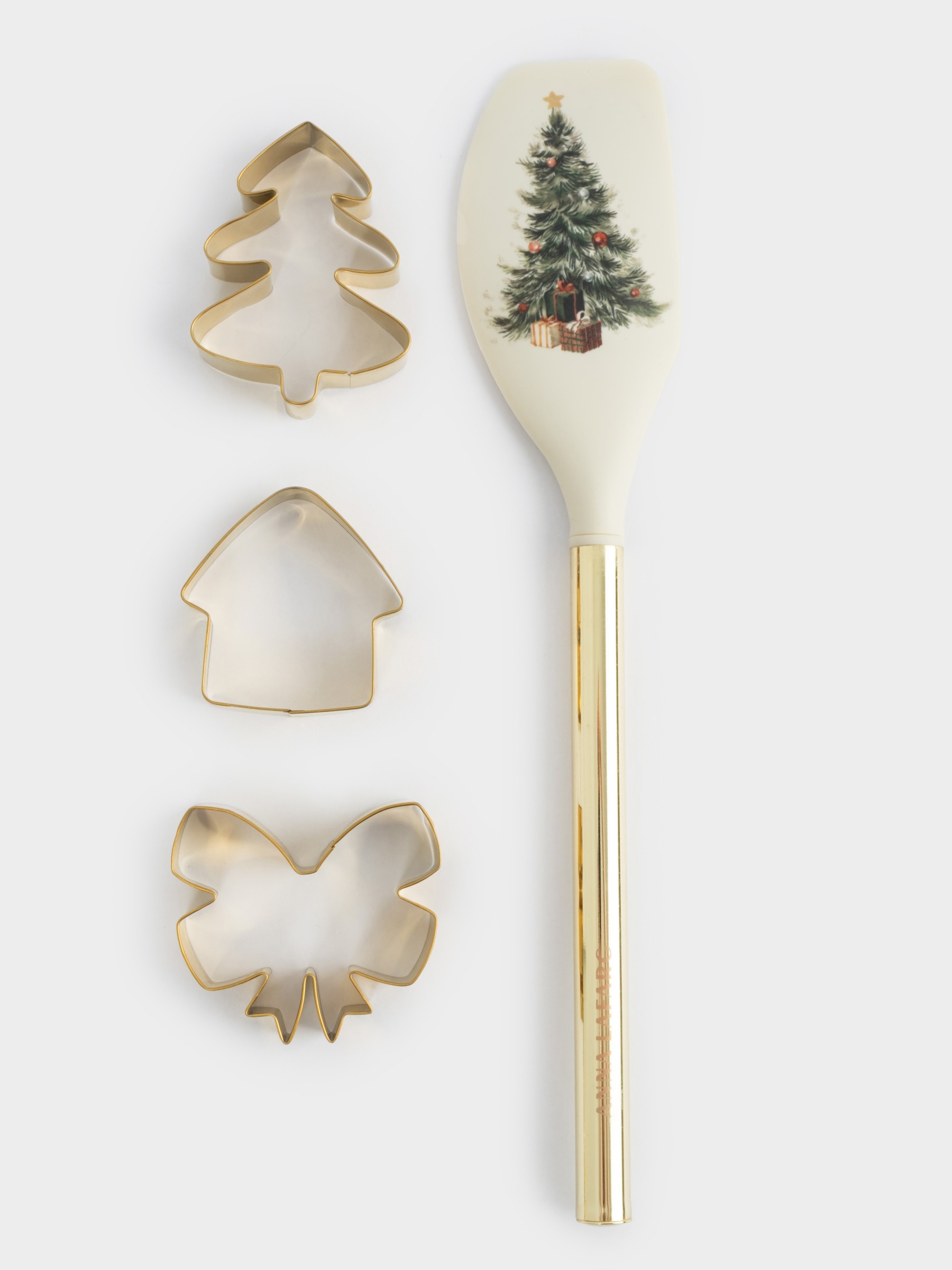 Набор для выпечки, 4 предмета, лопатка/формы, силикон/сталь, молочно-золотистый, Townlet