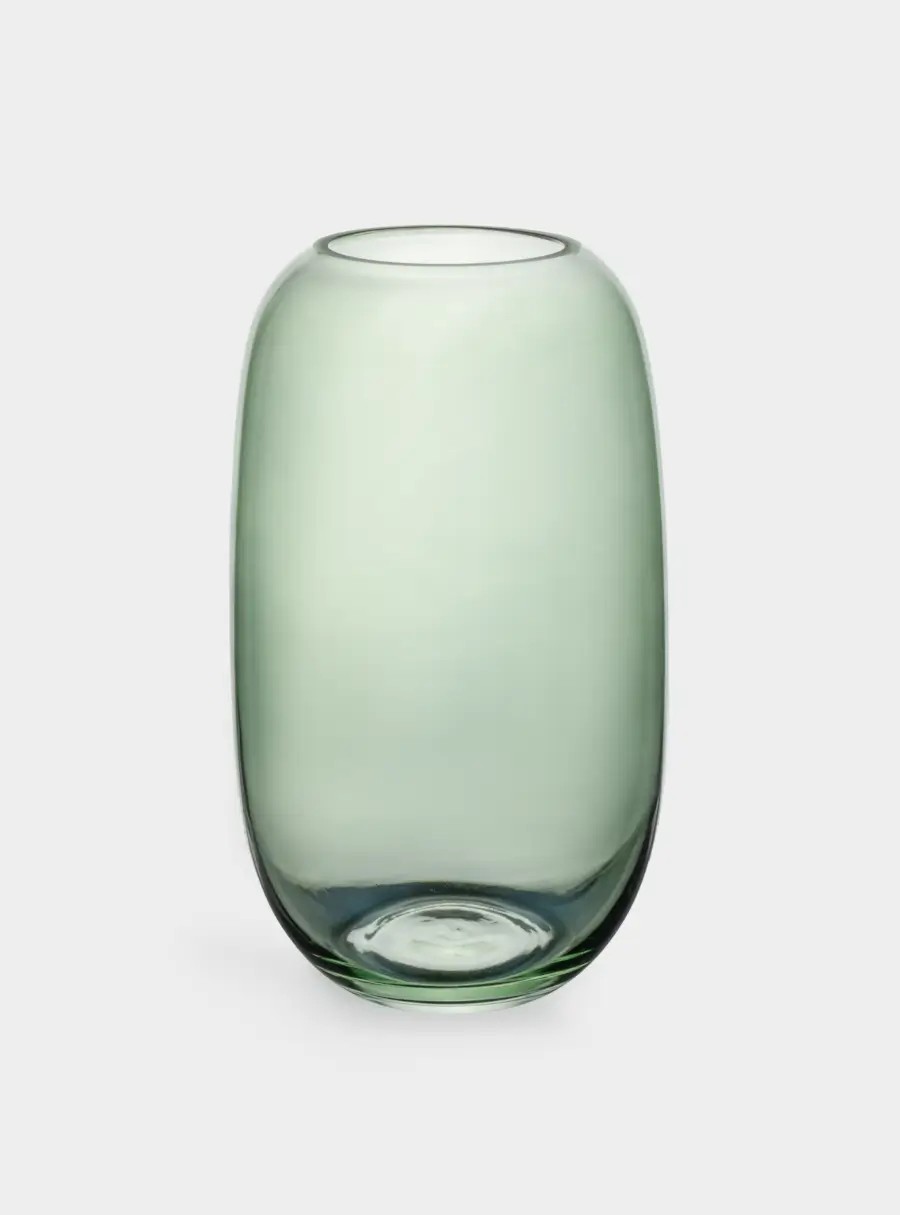 Ваза для цветов, 26 см, стекло, зеленая, Serenade