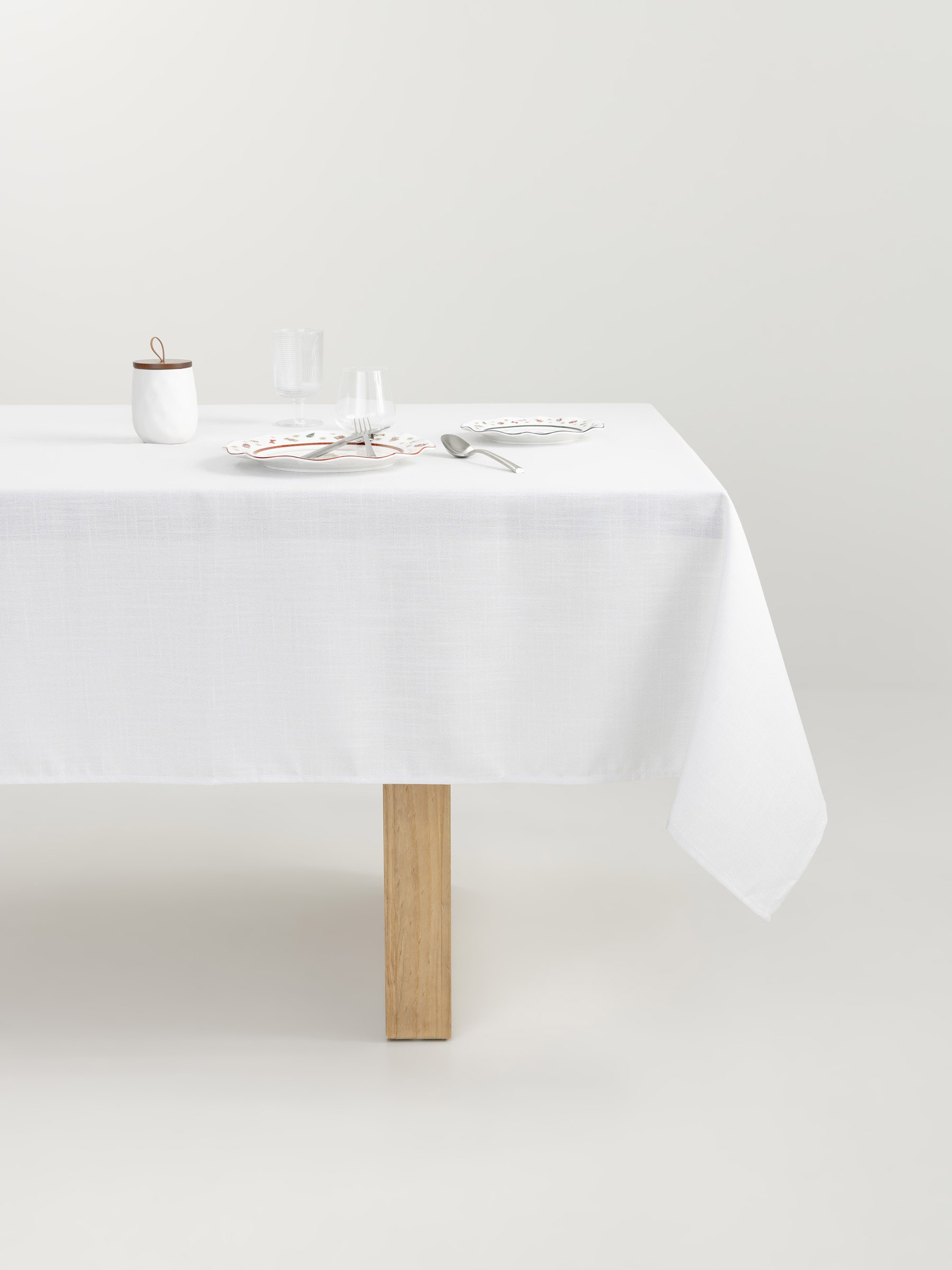 Скатерть, 160✕160 см, полиэстер, бело-серебристая, Floe