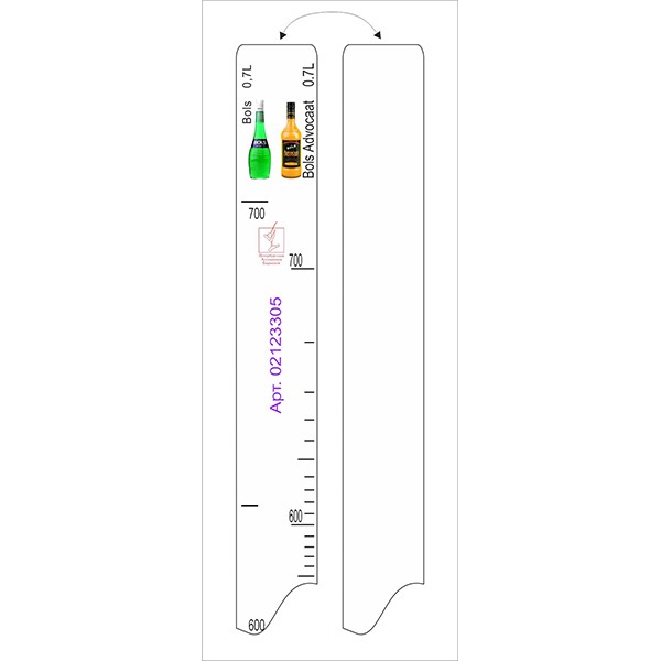 Линейка «Болс 0.7л, Болс Адвокат 0.7л» L=28, B=2см; разноцветн.