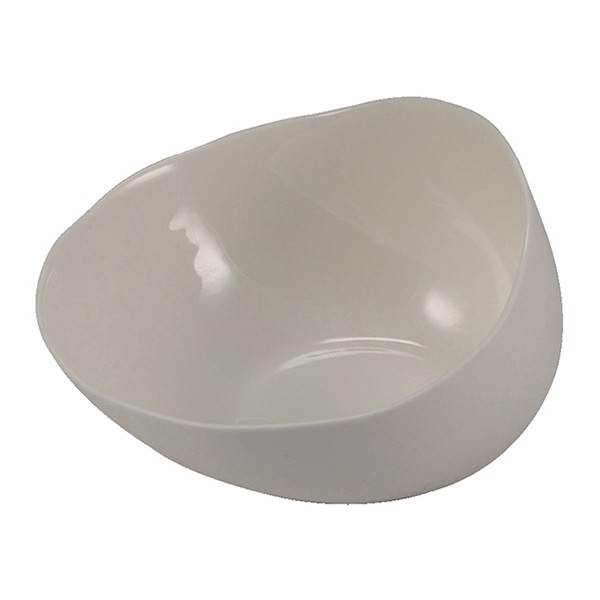 Салатник «Афрос» скошенный, костяной фарфор, 125 мм, белый