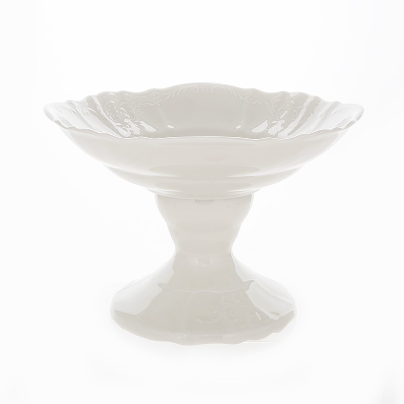 Ваза для фруктов 25 см на ножке «Бернадот Ивори 0011000»