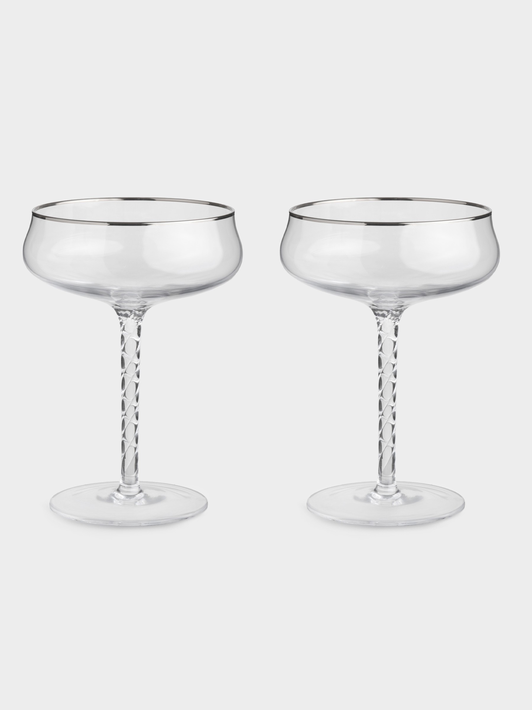 Бокал-креманка для шампанского, 250 мл, 2 шт, стекло, с серебристым кантом, Rhapsody Бокал-креманка для шампанского, 250 мл, 2 шт, стекло, с серебристым кантом, Rhapsody