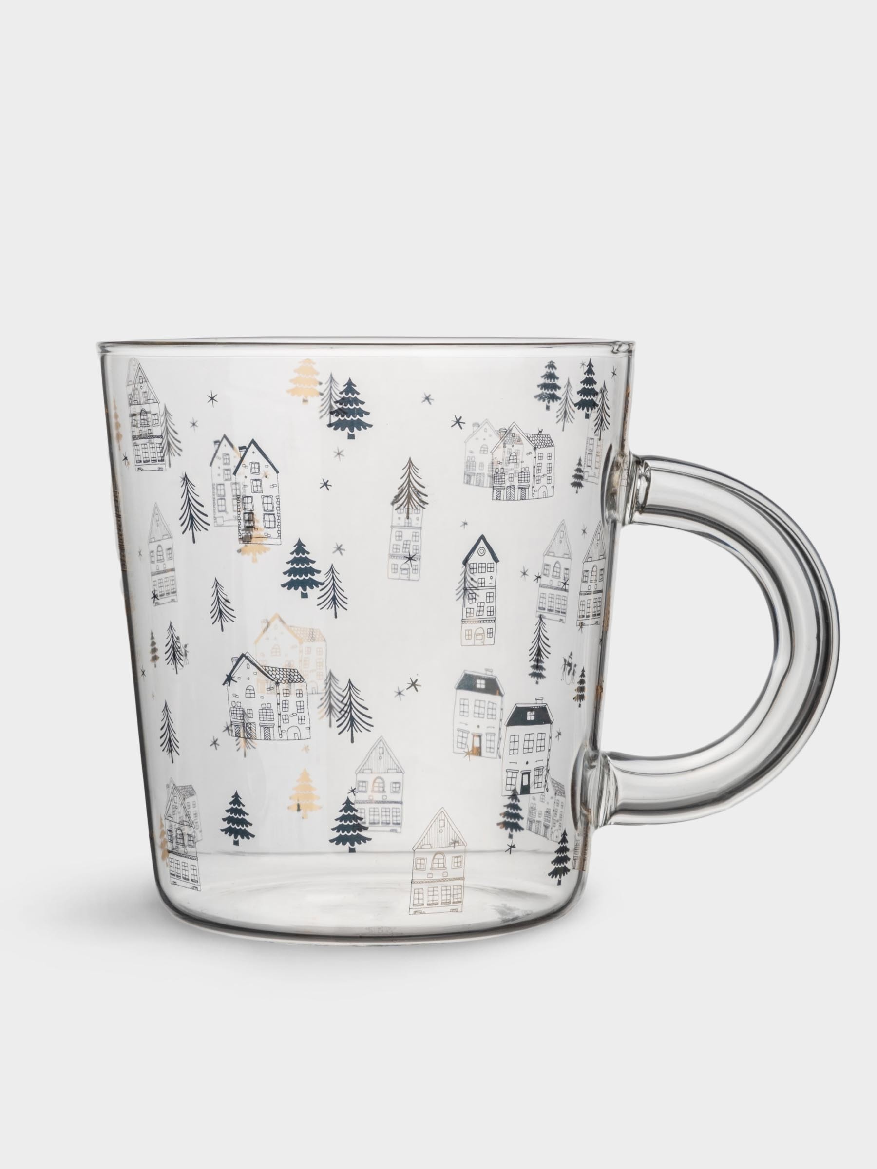 Кружка, 480 мл, стекло, Домики, Townlet