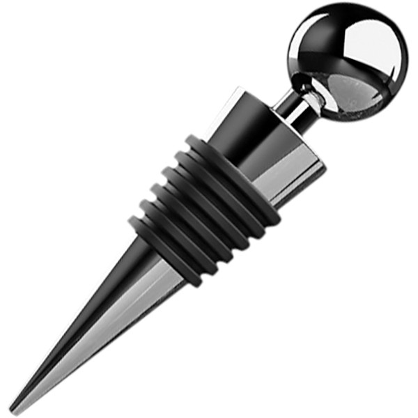 Пробка для вина и шампанского «Шар», пластик, силикон, 2 см, серебристый, черный