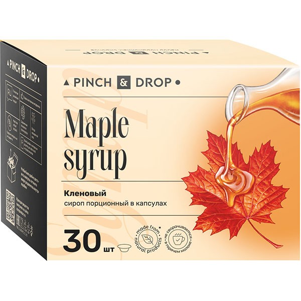 Сироп «Кленовый» ароматизированный порционный Pinch&Drop, 30 шт, картон, 15 мл