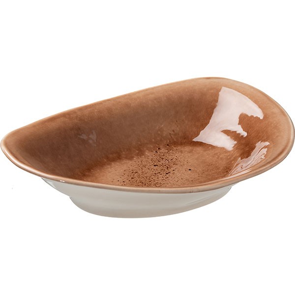 Блюдо «Маррон Реативо», фарфор, 0,9 л, коричневый, бежевый