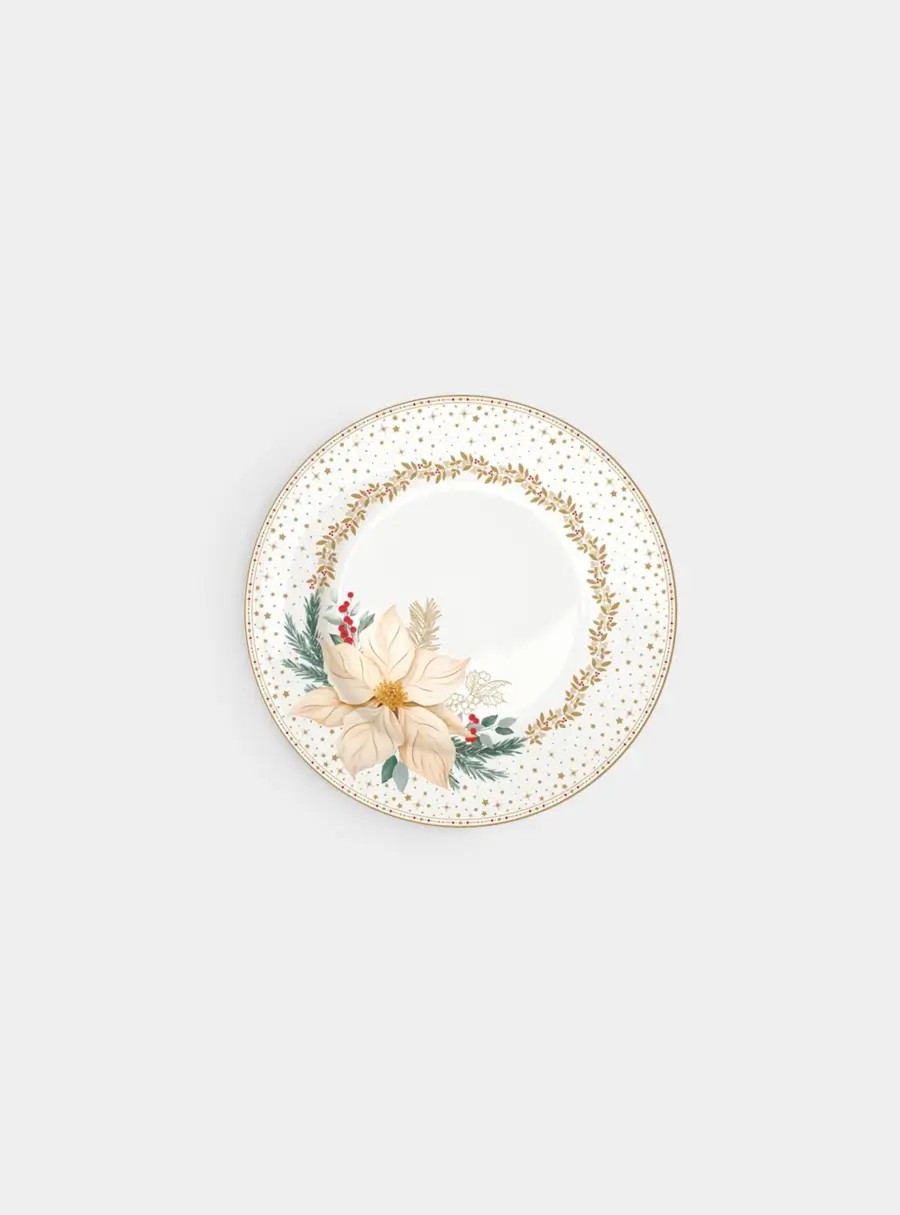 Тарелка десертная, 19 см, фарфор, белая, Цветок, White Elegance