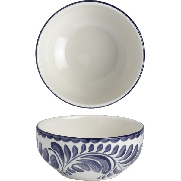 Салатник «Пуэбла Блю», фарфор, 380 мл, белый, синий