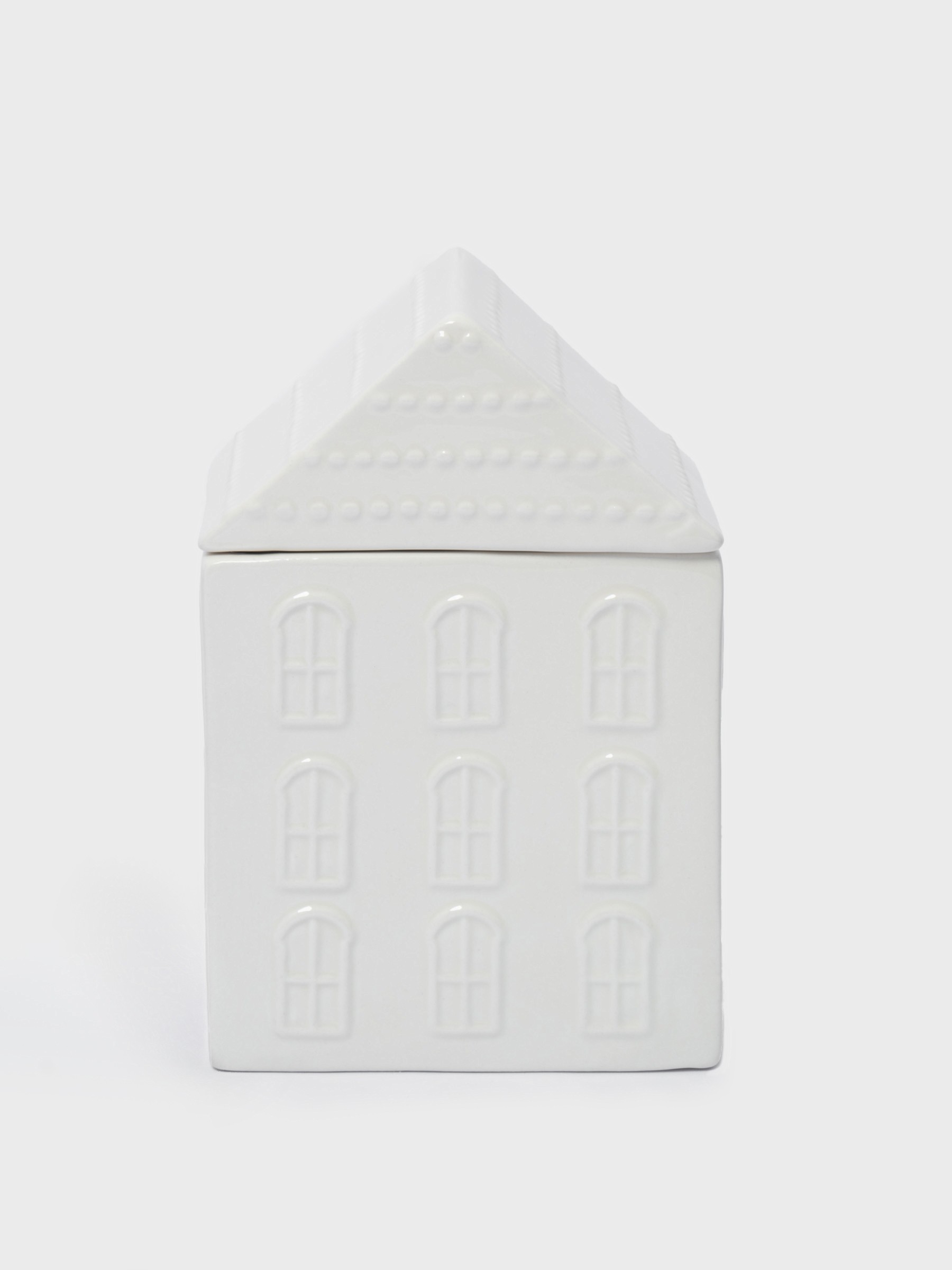 Емкость для хранения, 10✕17 см, 690 мл, керамика, молочная, Дом с венком, Townlet