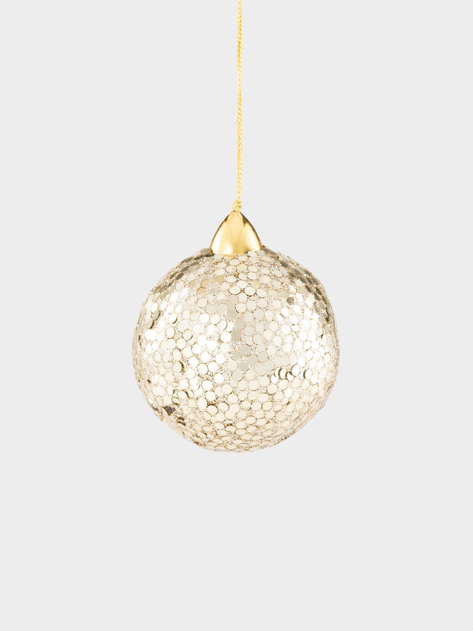 Игрушка елочная, 6 см, пластик/пайетки, шампань, Шар, New year Игрушка елочная, 6 см, пластик/пайетки, шампань, Шар, New year