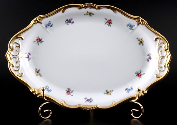 Блюдо овальное 32 см. «Мейсенский цветок»