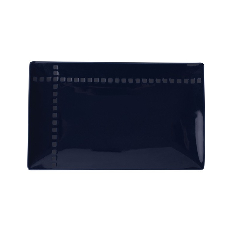 Блюдо прямоугольное «Вьюпоинт», фарфор, H=3,L=28,B=17см, синий