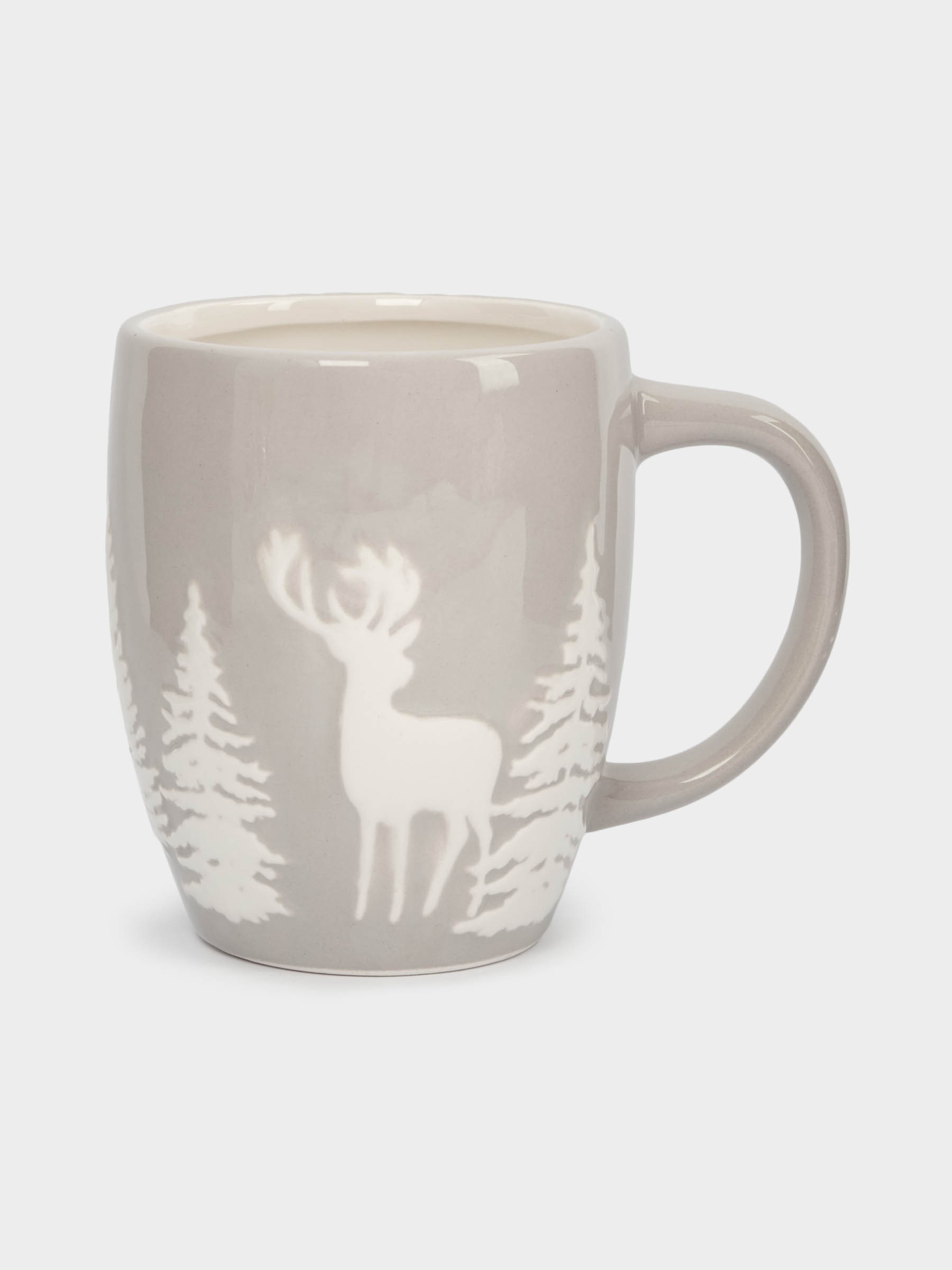 Кружка, 360 мл, керамика, серо-белая, Олень в лесу, Maral grey Кружка, 360 мл, керамика, серо-белая, Олень в лесу, Maral grey