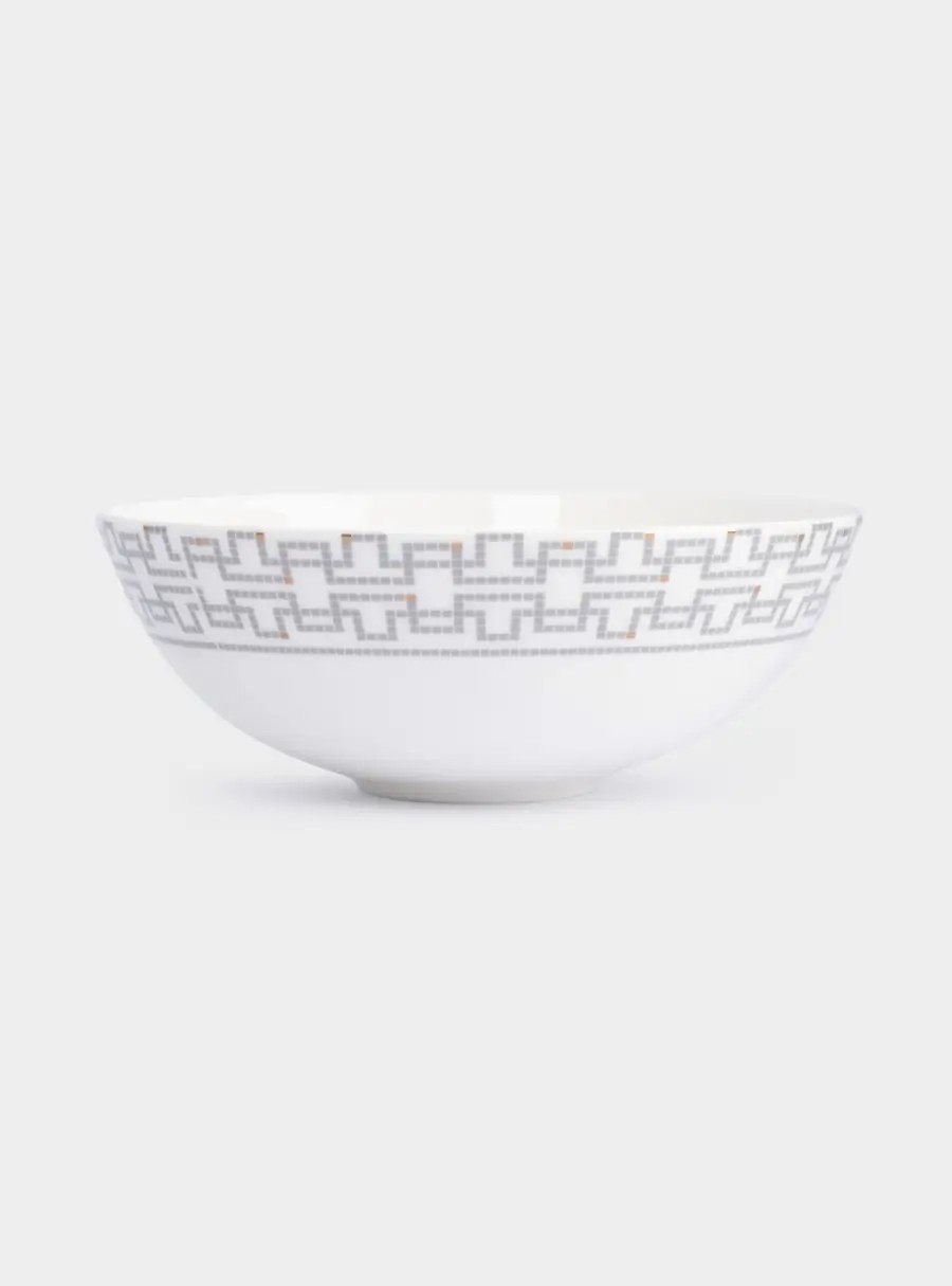 Салатник, 18✕6 см, 900 мл, костяной фарфор, белый, Орнамент, Greco