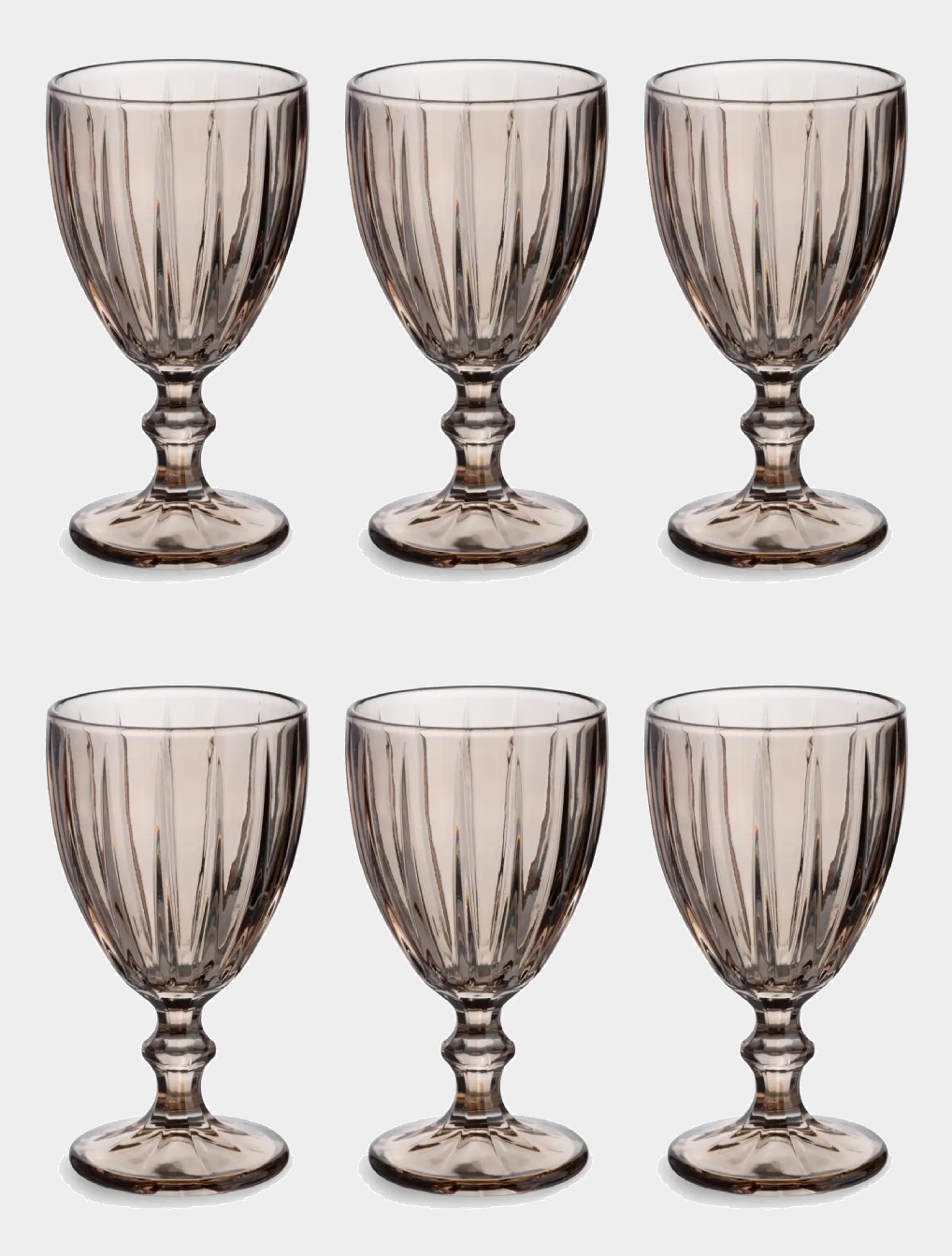 Набор 6 бокалов-кубков для вина, 300 мл, стекло, коричневый, Vivaldi