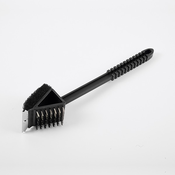 Щетка для гриля 3 в 1, нержавеющая сталь, полипропилен, 35 см, черный