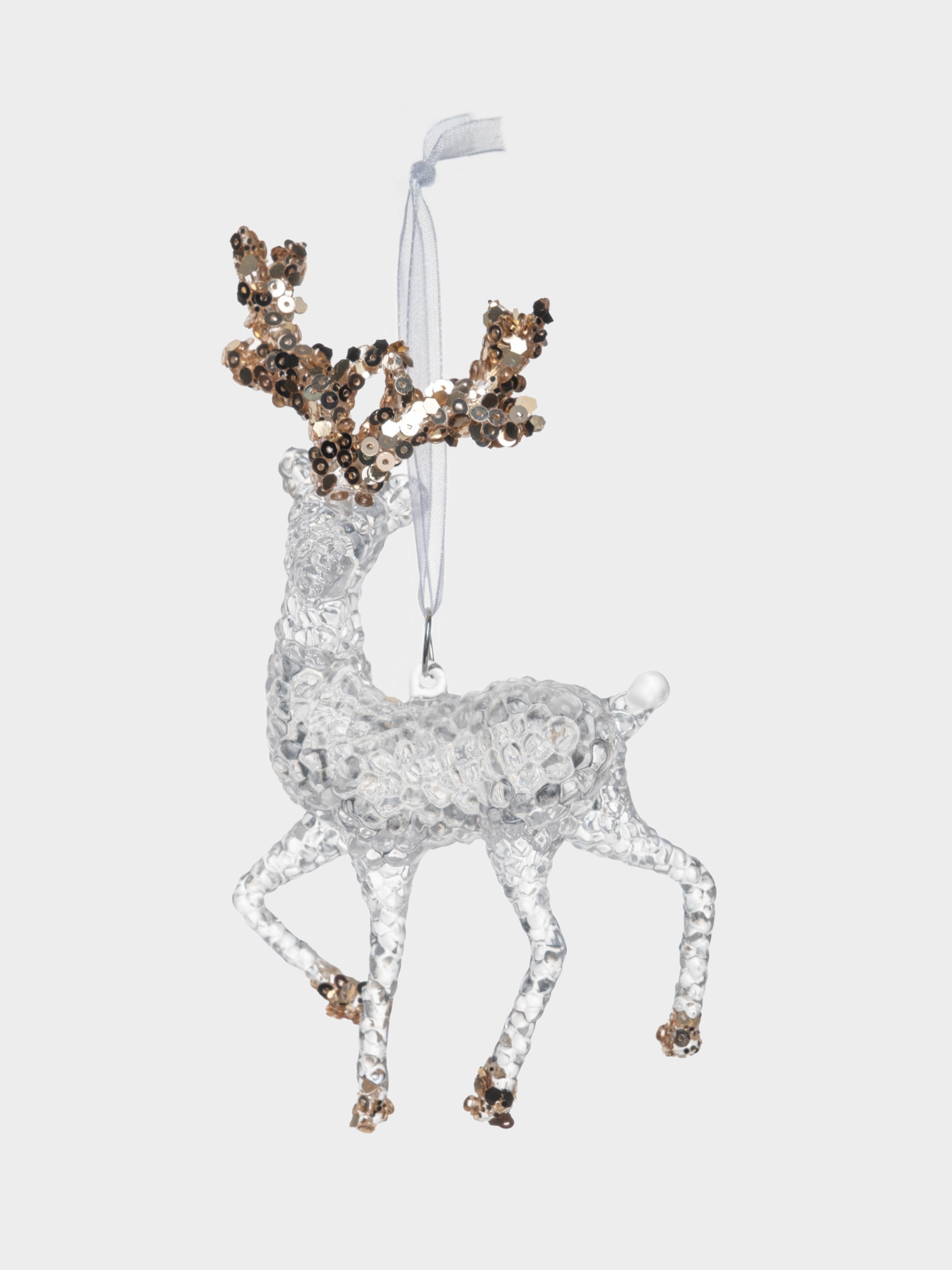 Игрушка елочная, 14 см, акрил, прозрачно-золотистая, Олень, Event Игрушка елочная, 14 см, акрил, прозрачно-золотистая, Олень, Event