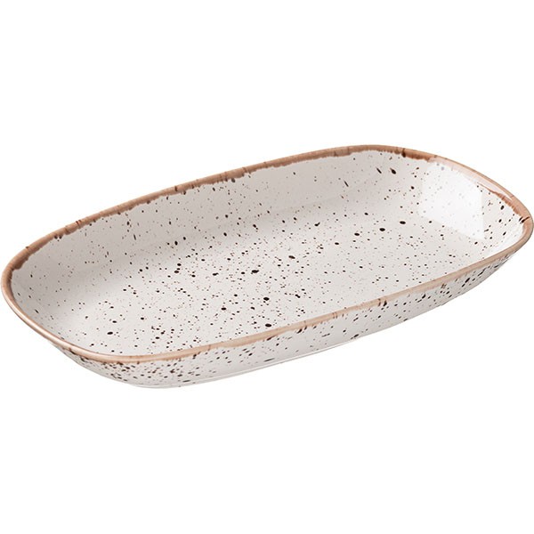 Блюдо «Пунто Бьянка», фарфор, 295✕170✕40 мм, белый, черный