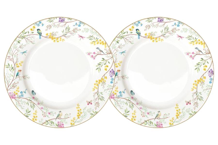 Набор 2 тарелки обеденные Пение птиц, 26,5 см