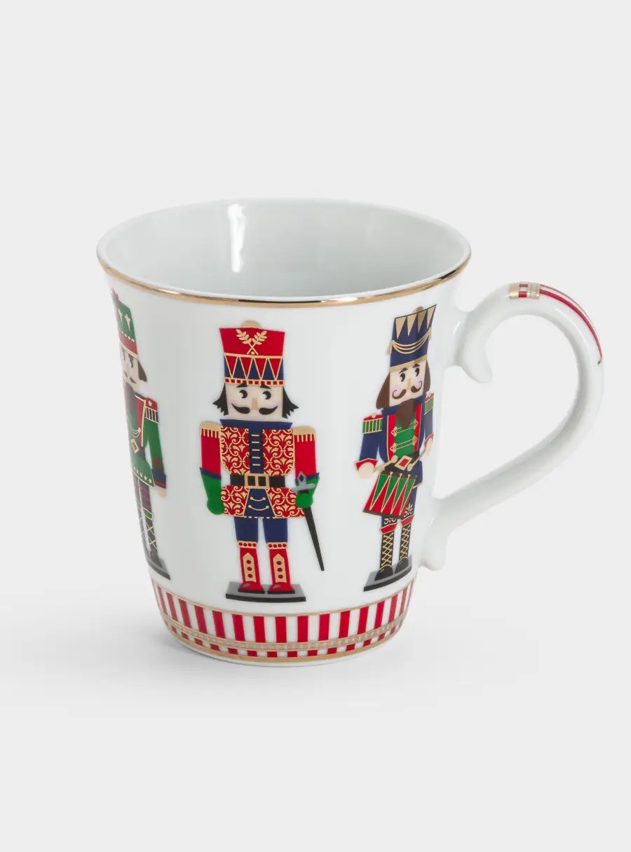 Кружка, 275 мл, фарфор, белая, с золотистым кантом, Щелкунчик, Nutcracker