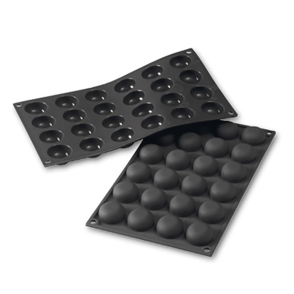 Форма для выпечки «Полусфера» [24 ячейки], силикон, 34 мм, черный