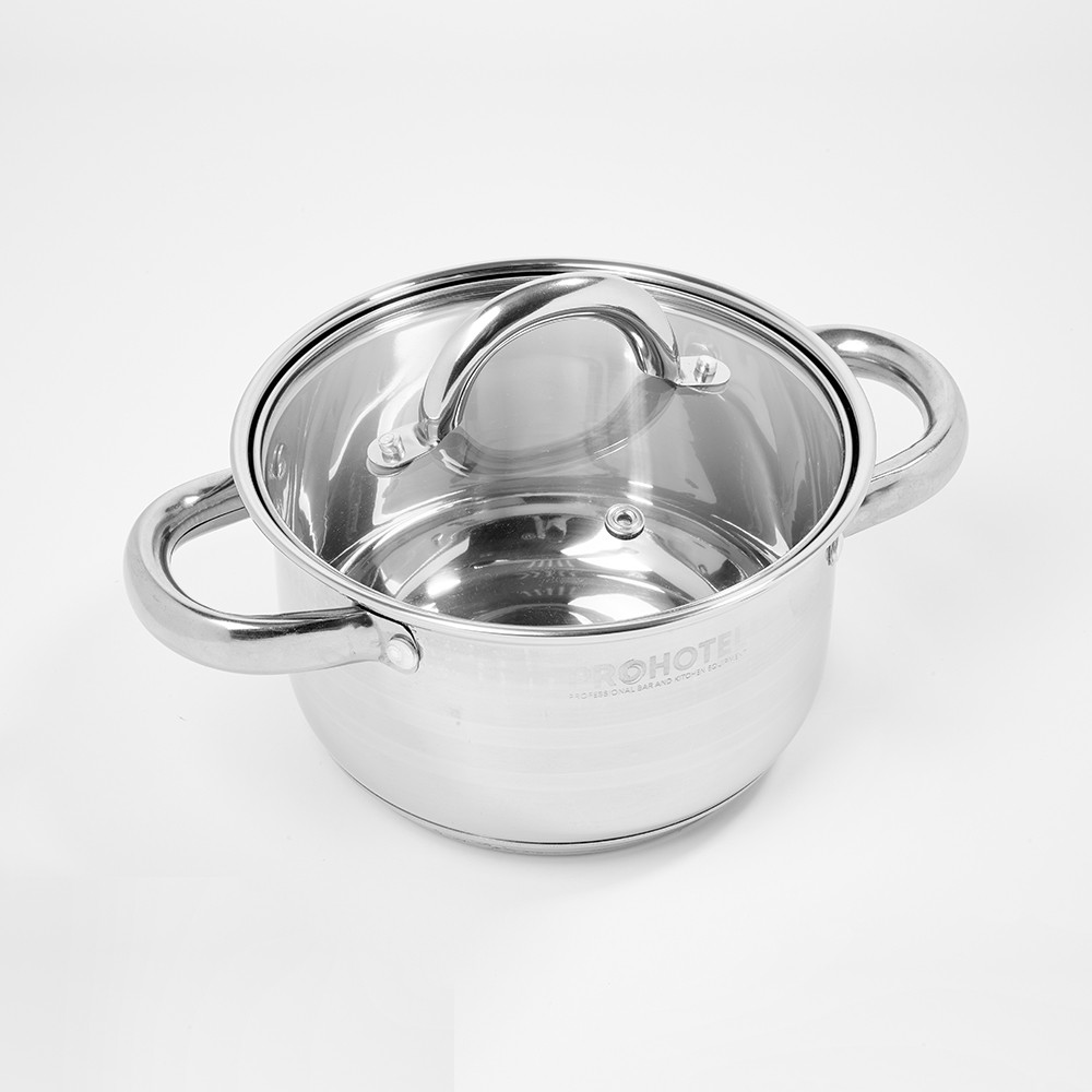 Кастрюля с крышкой (индукция), нержавеющая сталь, 2 л