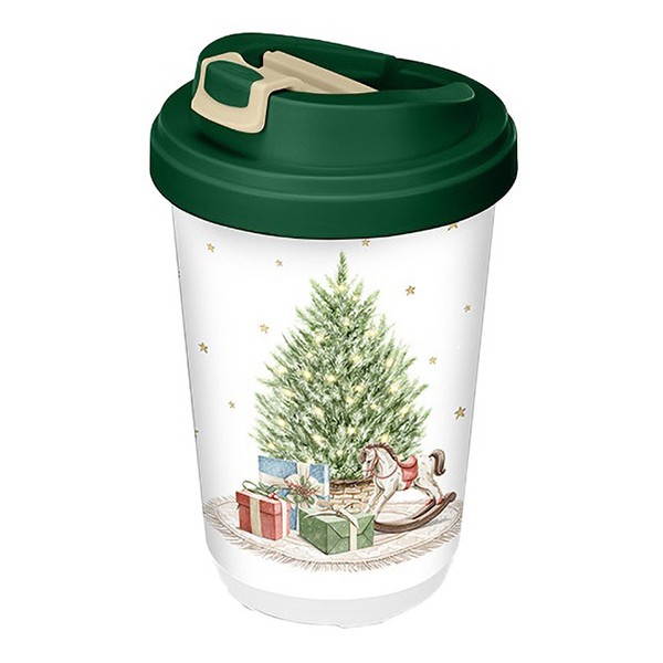 Термокружка «Новый год», полипропилен, 400 мл, бежевый