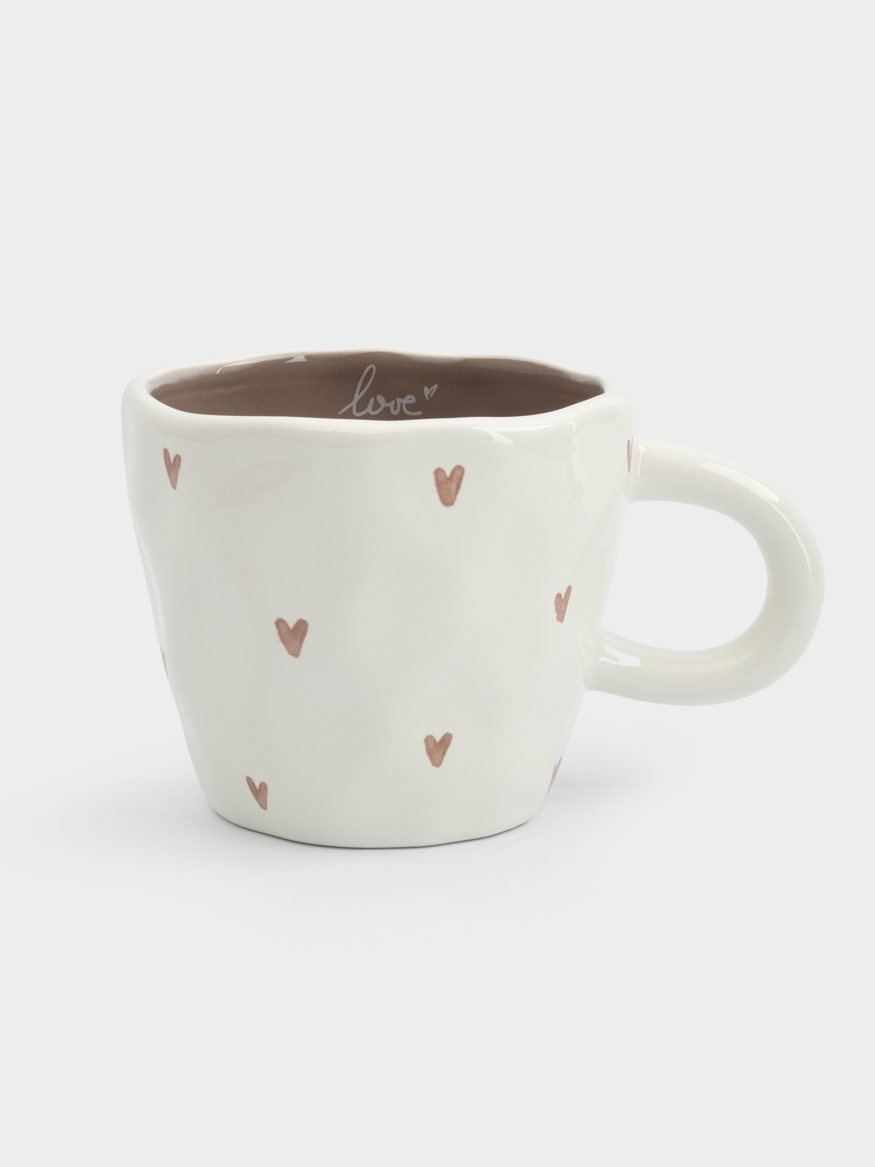 Кружка, 400 мл, керамика, молочная, Сердца, Empathy Кружка, 400 мл, керамика, молочная, Сердца, Empathy