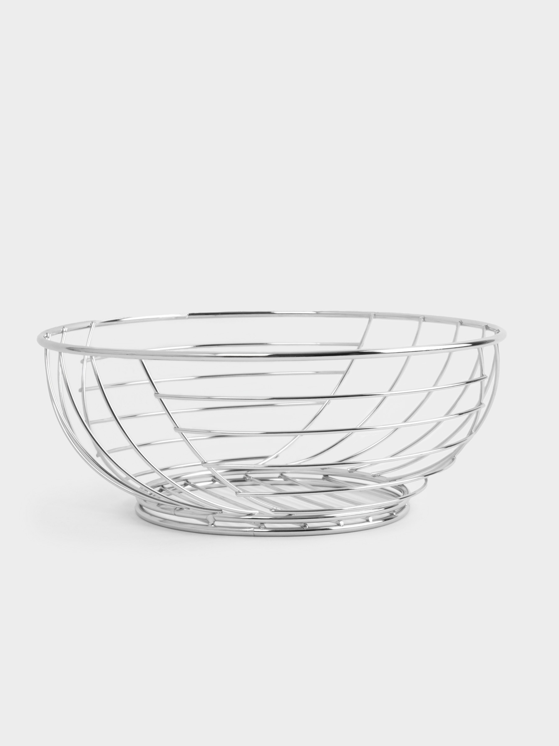 Корзина для фруктов, 27 см, металл, серебристая, Полосы, Spin Корзина для фруктов, 27 см, металл, серебристая, Полосы, Spin