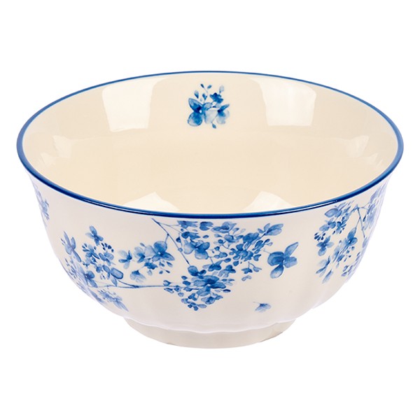 Салатник «Фиори», фарфор, 151 мм, цвет слоновая кость, синий