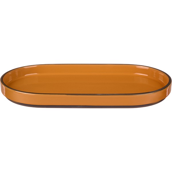 Блюдо для подачи «Блисс» с бортом, фарфор, 304✕174✕27 мм, оранжевый