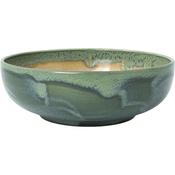 Салатник «Аврора Революшн Джейд», фарфор, 17,5 см, бежевый, зелёный Салатник «Аврора Революшн Джейд», фарфор, 17,5 см, бежевый, зелёный