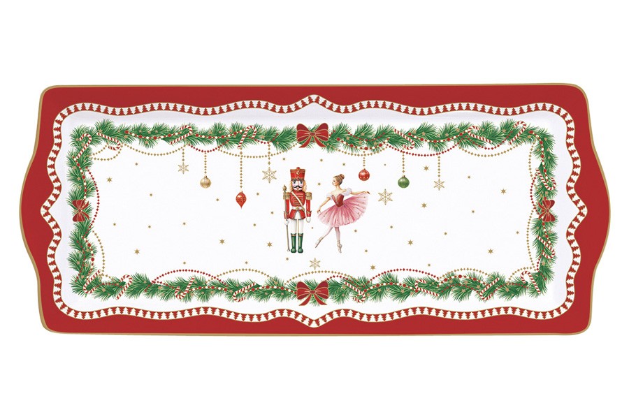 Блюдо, 35х15 см, фарфор P, белое, прямоугольное, Щелкунчик и фея, Magie de Noel