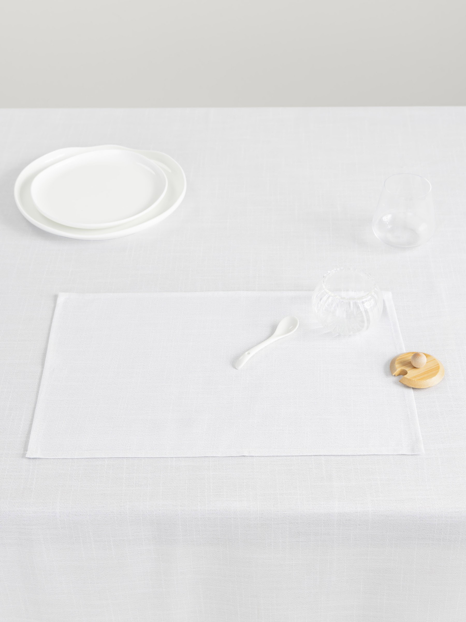 Салфетка под приборы, 30✕45 см, прямоугольная, полиэстер, бело-серебристая, Floe