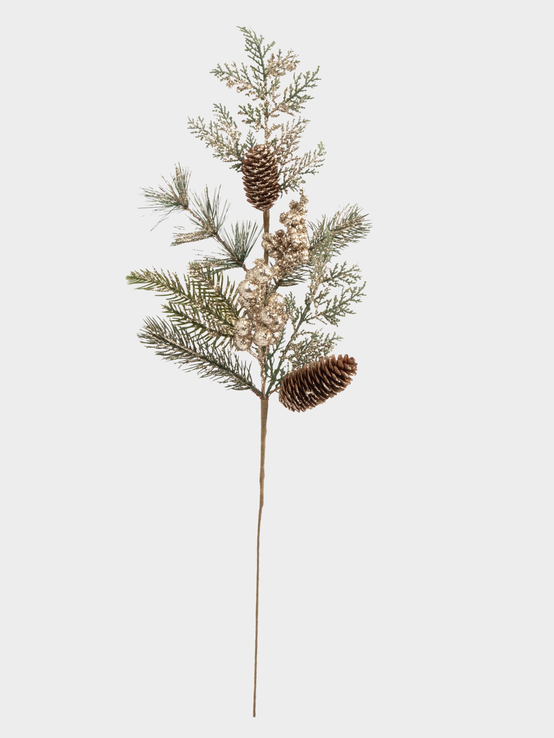 Ветка декоративная, 62 см, пластик, Золотые ягоды, Interior natural Ветка декоративная, 62 см, пластик, Золотые ягоды, Interior natural