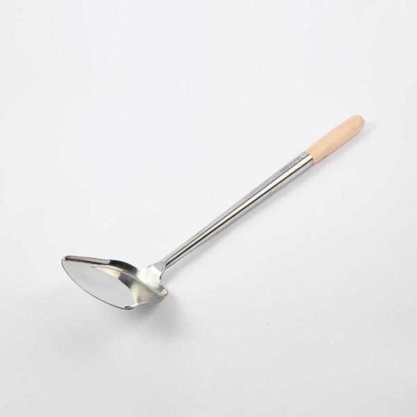 Лопатка кухонная с деревянной ручкой, нержавеющая сталь, дерево, 47,5/10,5 см