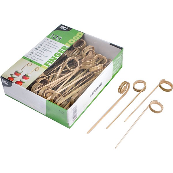 Шпажки для канапе «Твистер» L=11см [100шт], бамбук, H=160,L=125,B=45мм, зелен.