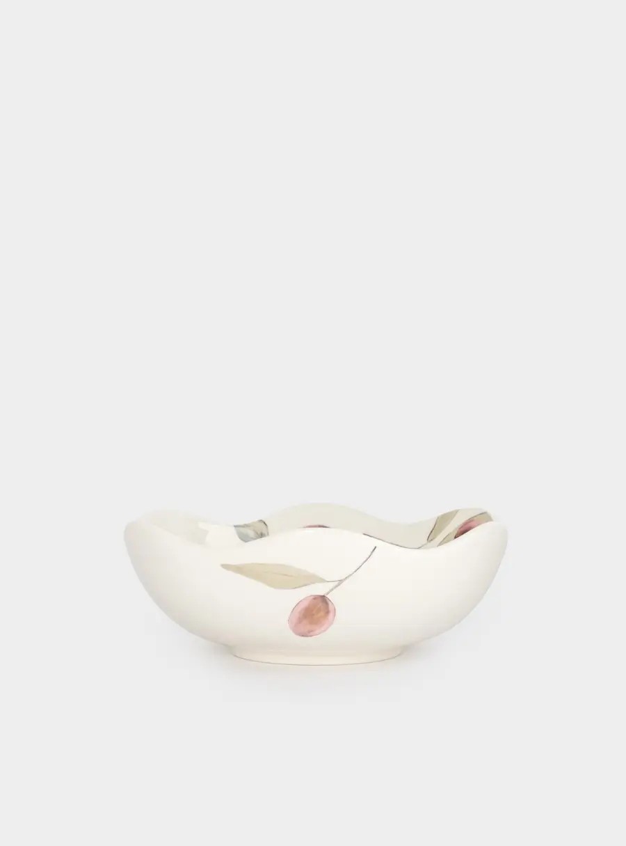 Салатник, 21✕7 см, 1,1 л, керамика, белый, Сливы, Plum Orchard