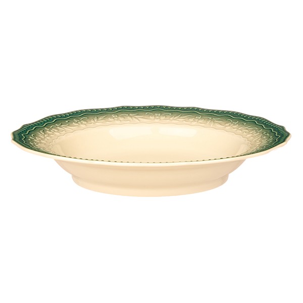 Тарелка глубокая «Эйфория», фарфор, 250 мл, бежевый, зелёный