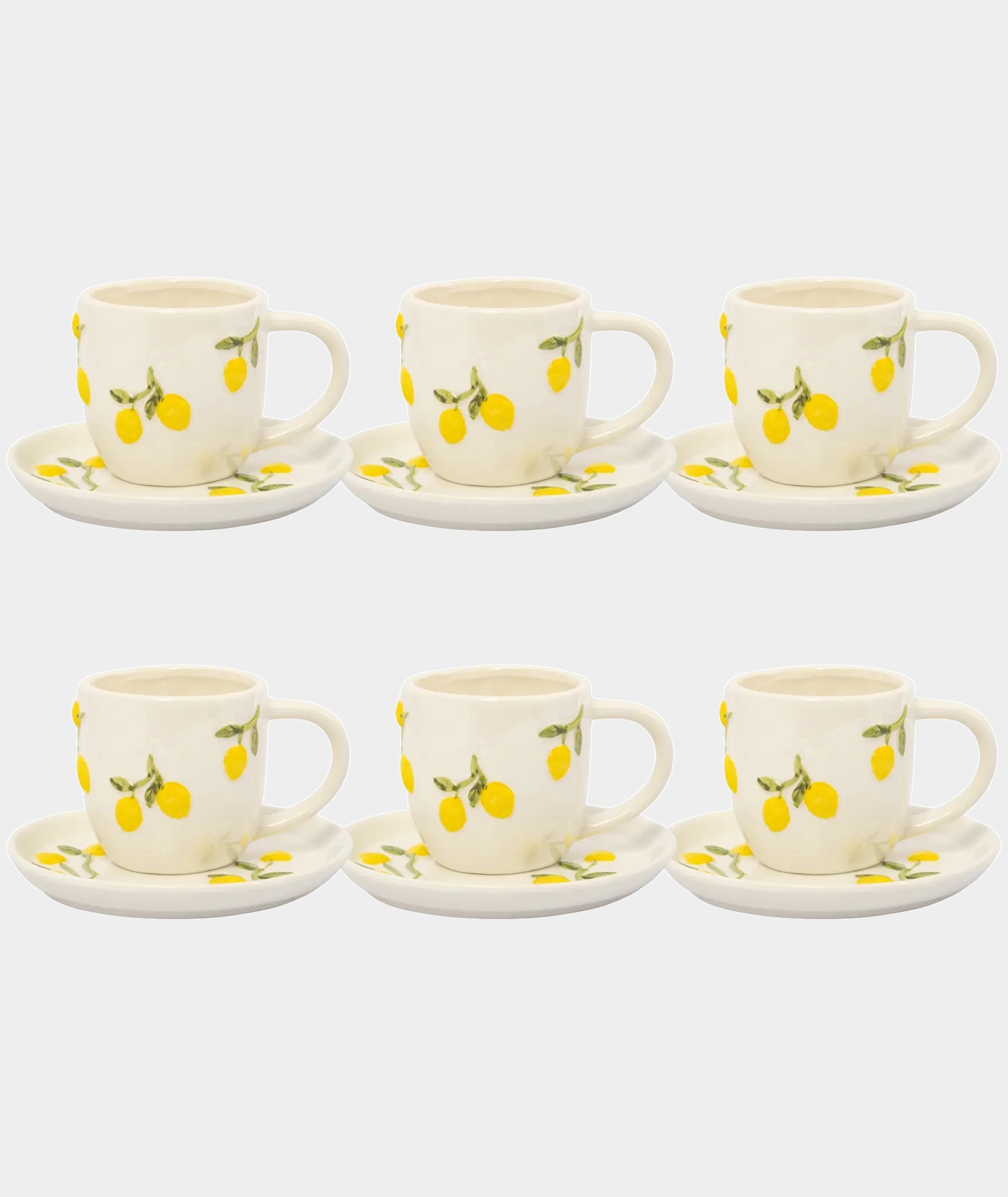 Пара чайная, 6 персон, 12 предметов, 300 мл, фарфор, молочная, Лимоны, Limoncello