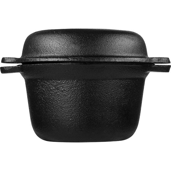 Горшок для запекания с крышкой чугун 250мл D=115,H=65мм черный