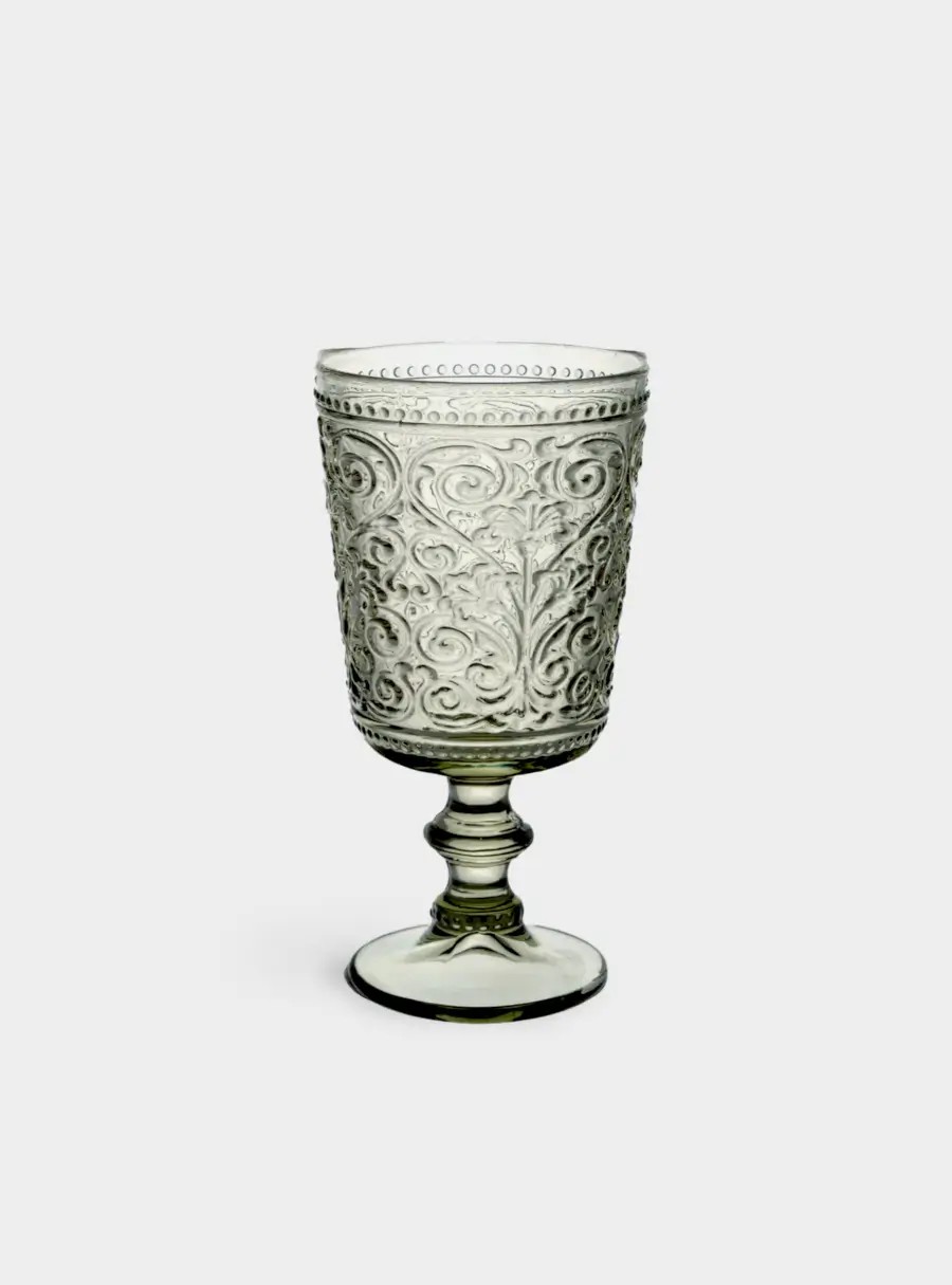 Бокал-кубок для вина, 320 мл, стекло, зеленый, Folklore