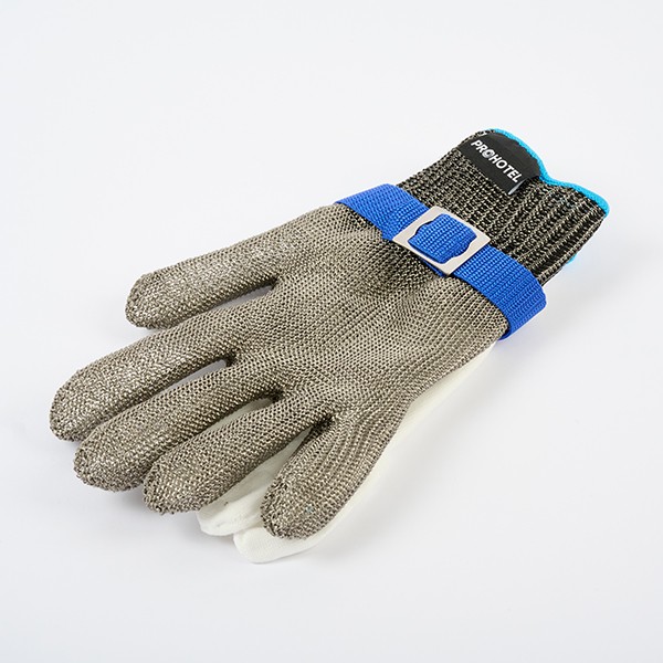 Перчатка защитная для разделки XXL, нержавеющая сталь, 26,5✕14 см, синий