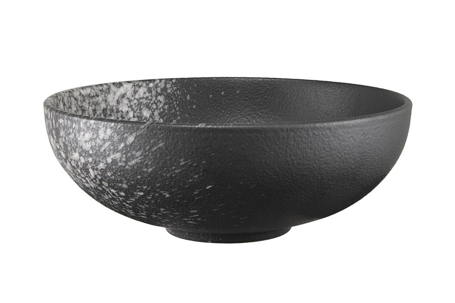 Салатник, 15,5х6 см, 500 мл, фарфор P, черный, в белую крапинку, Caviar Galaxy