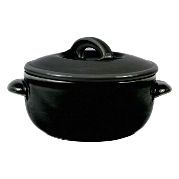 Горшок для запекания «Акварель» Классический, фарфор, 0,5 л, черный