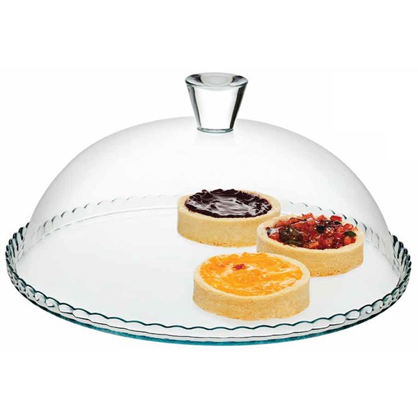 Подставка для торта «Патиссери» с крышкой, стекло, 32,2 см, прозрачный