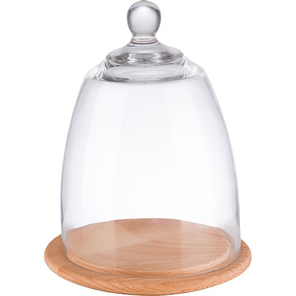 Доска для подачи с крышкой, дерево, пластик, 18,5/16 см, светлое дерево, прозрачный